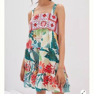 Anthropologie Farm Rio Crochet Mini Dress Medium NWT MSRP $220